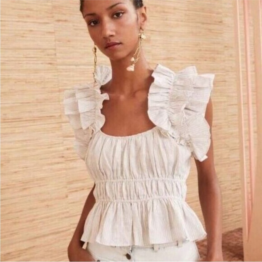 Ulla Johnson Paloma Ruffle Sleeve Top